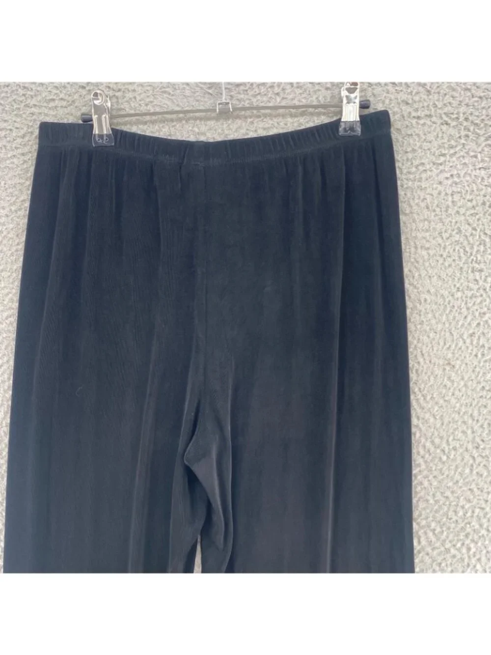 Chicos Pants Womens 1 US 8 Travelers Black Knit Stretch Straight Leg High Rise*